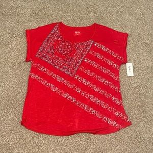 • style and co paisley flag graphic tee shirt •